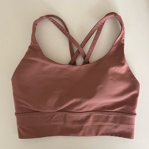LULULEMON ENERGY BRA LONG LINED IN SPICED CHAI